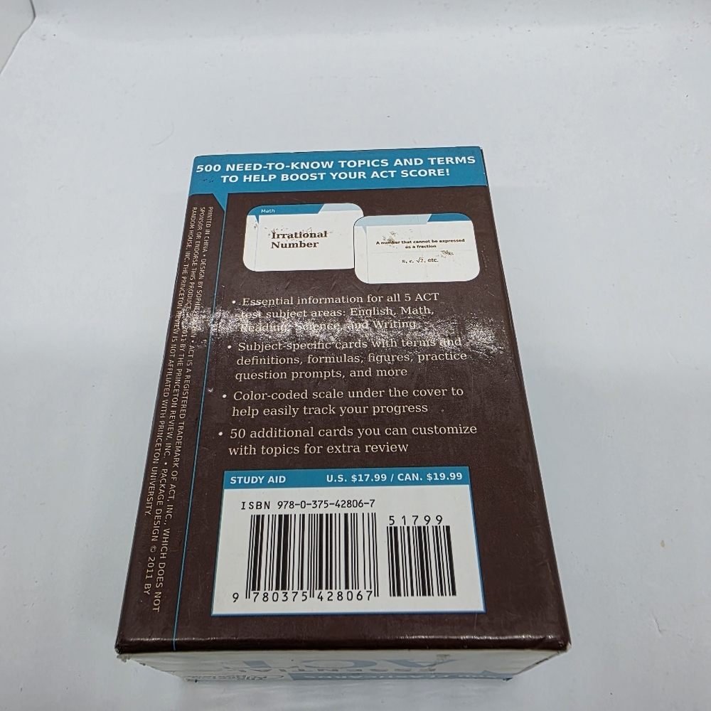 Essential ACT Cards 500 Flashcards (Math, Reading, Science, Writing, English) - Picture 7 of 7